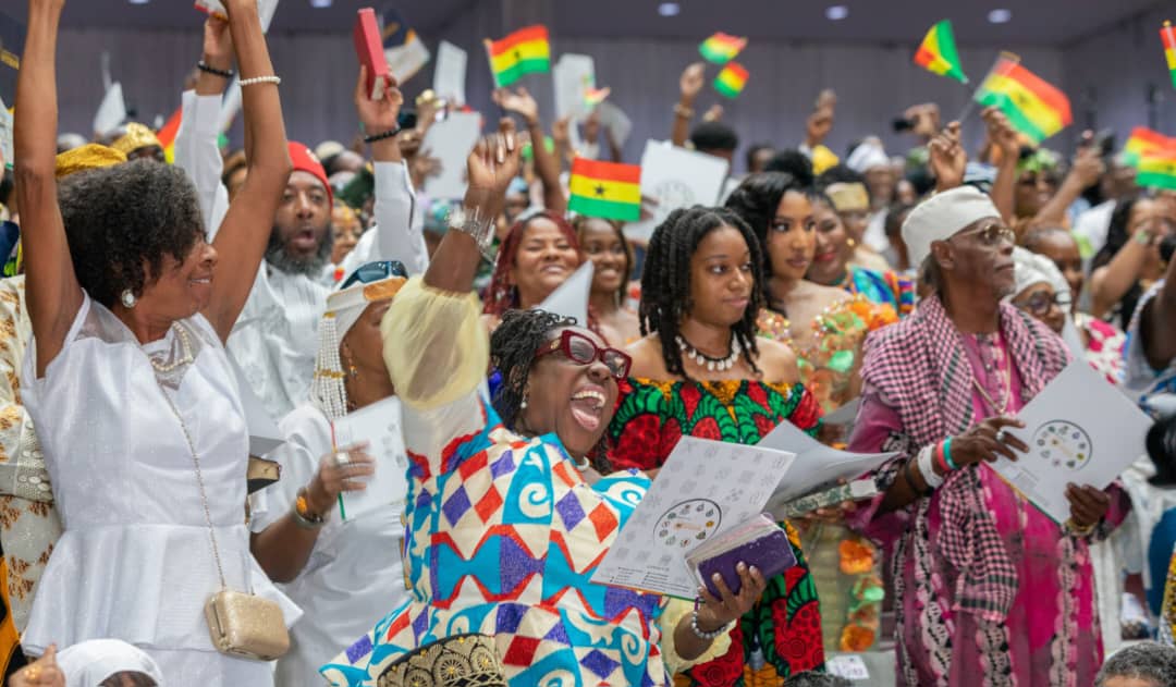 African Americans in jubilant mood after receiving Ghanaian citizenship at a ceremony in Accra