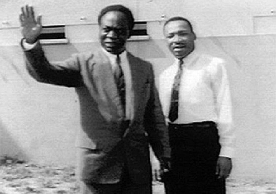 Dr. Martin Luther King Jr. in a pose with Dr. Kwame Nkrumah before the declaration of Ghana's independence
on 6th March 1957