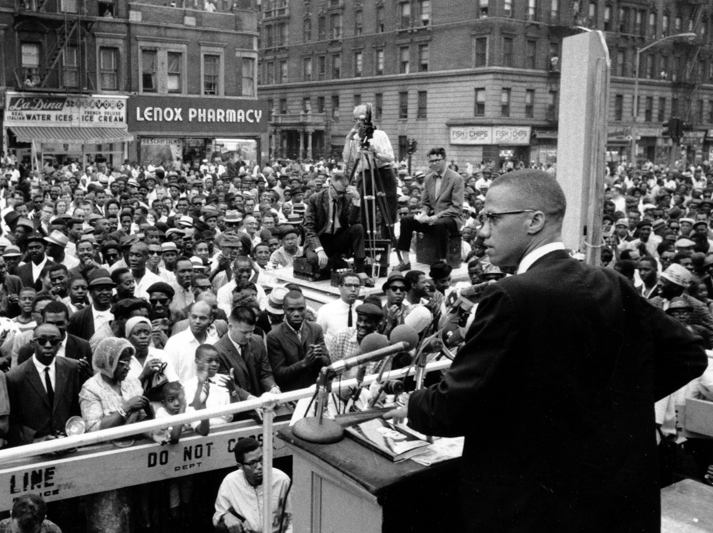 Figure 2:  Malcolm X addresses a rally in Harlem in New York City on June 29, 1963