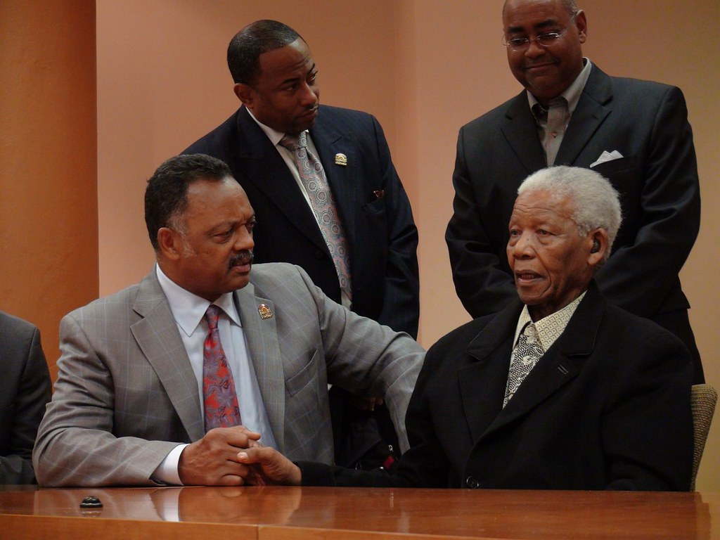 Figure 3: Rev. Jesse Jackson was a fierce critic of apartheid South Africa and maintained a longstanding relationship with Nelson Mandela