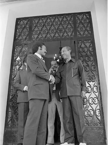 Figure 4: Jesse Jackson and Anwar Sadat, President of Egypt in 1979. Jackson played a significant role in promoting peace in the Middle East, culminating in the Camp David Accords in 1978. 