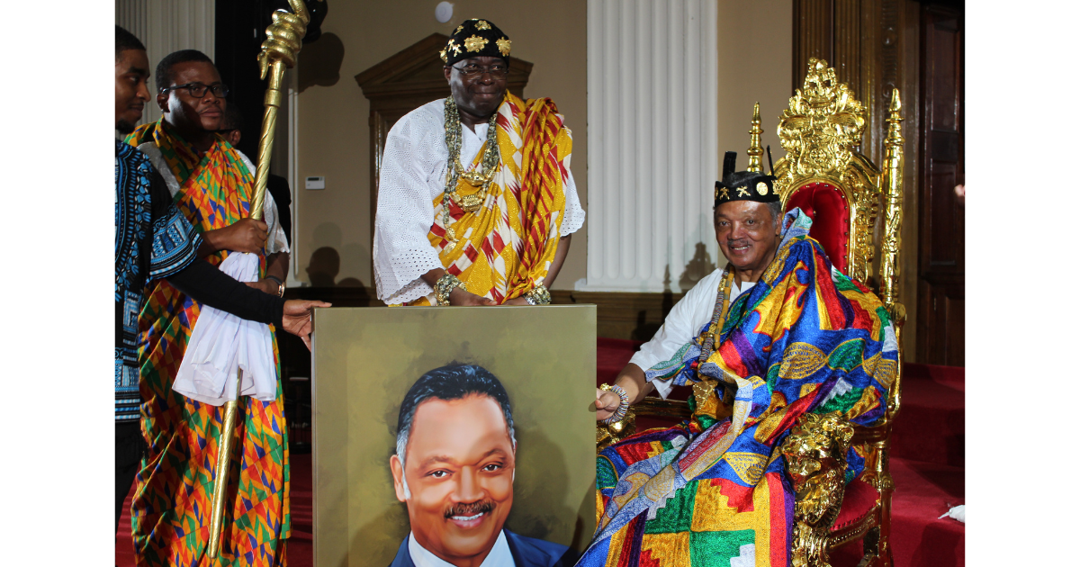 Figure 6: In 2022, Ghanaian King Nyaho Tamakloe VI crowned Jesse Jackson 'King' in Chicago, bestowing on him the title 'King of the African Diaspora.'